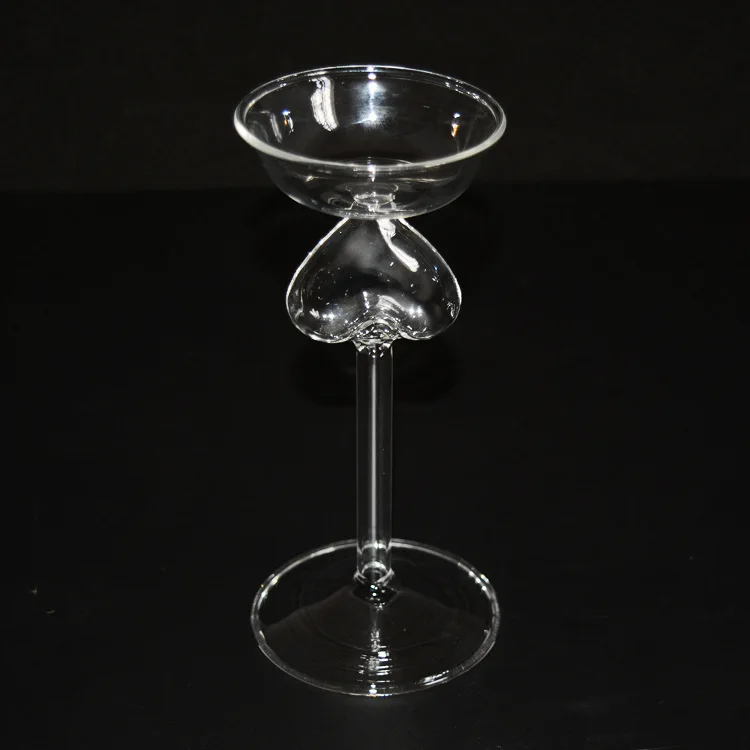 1PC New Creative Blown glass candlestick  high foot  love European romantic dinner for decoration candle holder  JY 1181