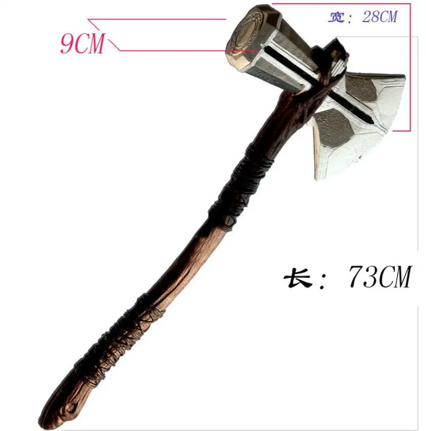 Cosplay 1:1 Axe Hammer Thunder Hammer Axe Weapons Avenger 4 War Cosplay Prop Sword