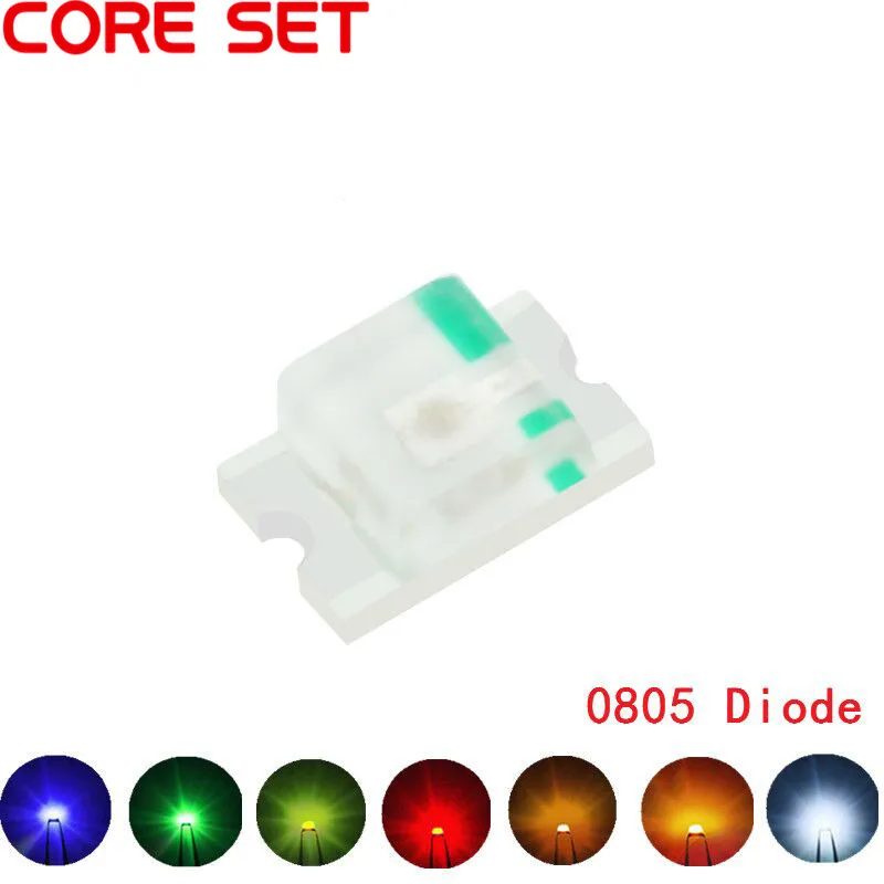 100pcs/lot 0805(2012) SMD LED Light Diode DIY Kit Ultra Bright Red Blue Yellow White Orange Color Emitting Diode