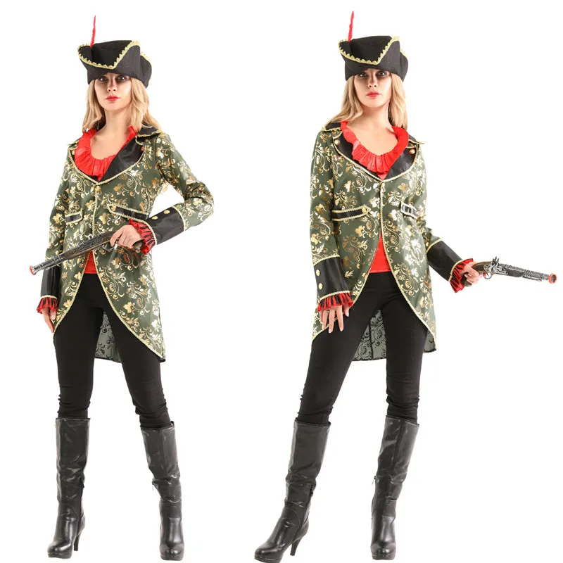 Woman Halloween Pirates of the Caribbean Costumes Female Warrior Cosplay Carnival Purim Nightclub Role Play Showing Party Dress