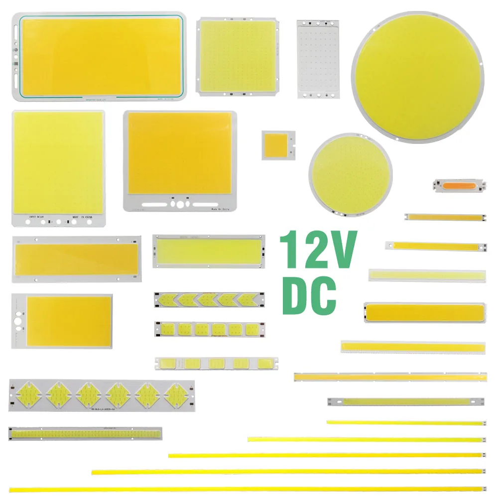 Dc 12 v 2 w-200 w diy led cob 램프 발광 다이오드 패널에 대 한 라운드 cob 자동 전구 cob led 막대 스트립 칩 소스