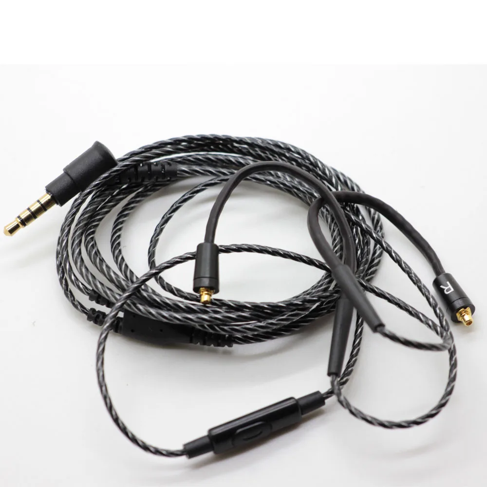 MMCX SE215 Cáp MIC Đơn Tinh Thể Đồng Dây Có Thể Tháo Rời Dây Cho Shure SE215 SE315 SE425 SE846 Tai Nghe Cáp