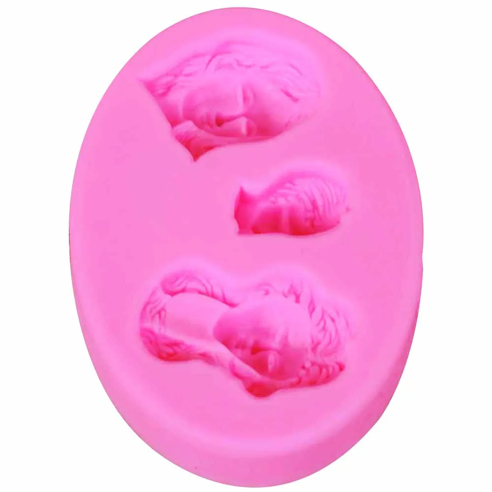 3D Noble Women Head Portrait Sugar Fondant Mold Mini Oval Frame Cake Decorating Tools Baking Molds Soap Resin Clay Silicone M915