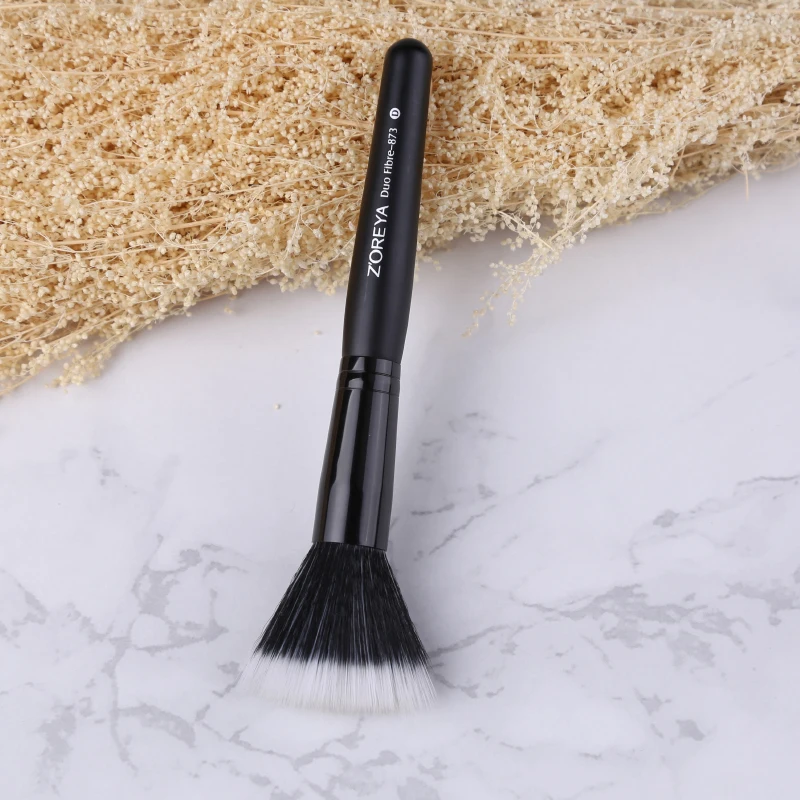 Zoreya Brand 1pcs Bristle Duo Fiber Make up Brush  Full Size Powder Brush Skin Care Black makeup brush tool