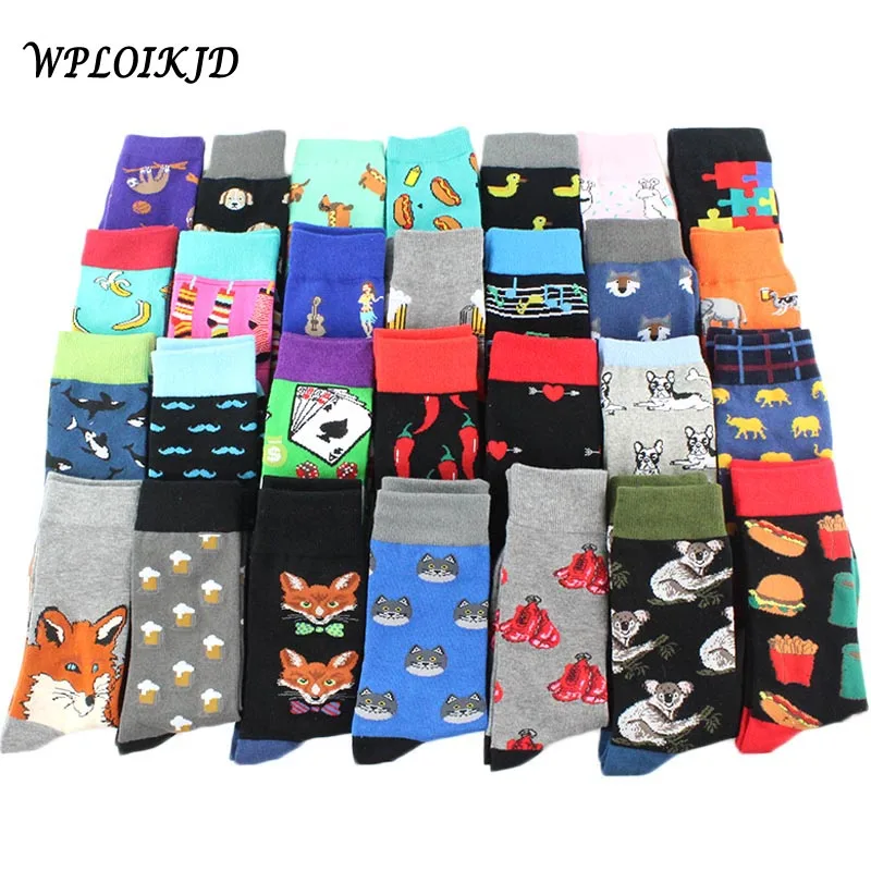 

[WPLOIKJD]Hip Hop Calcetines Hombre Tide Sox Colorful Streetwear Funny Mens Socks Divertido Gifts For Men Skarpetki Harajuku