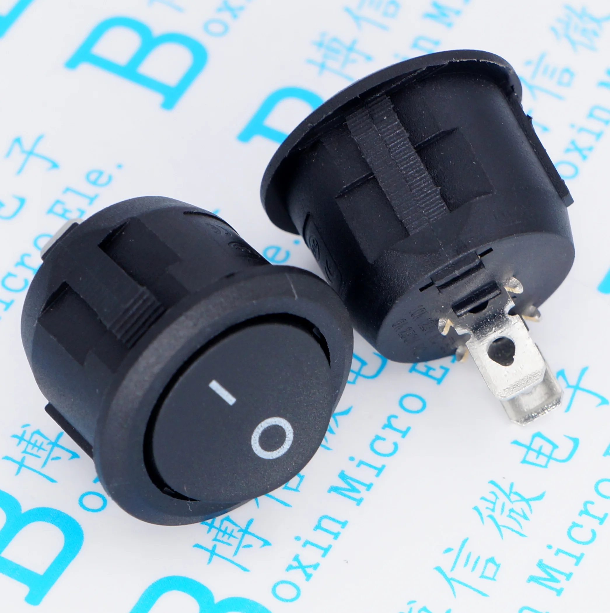 Opening 20mm feet two ship type switch KCD1-105-2p band 2 black 2 feet become warped plate switch