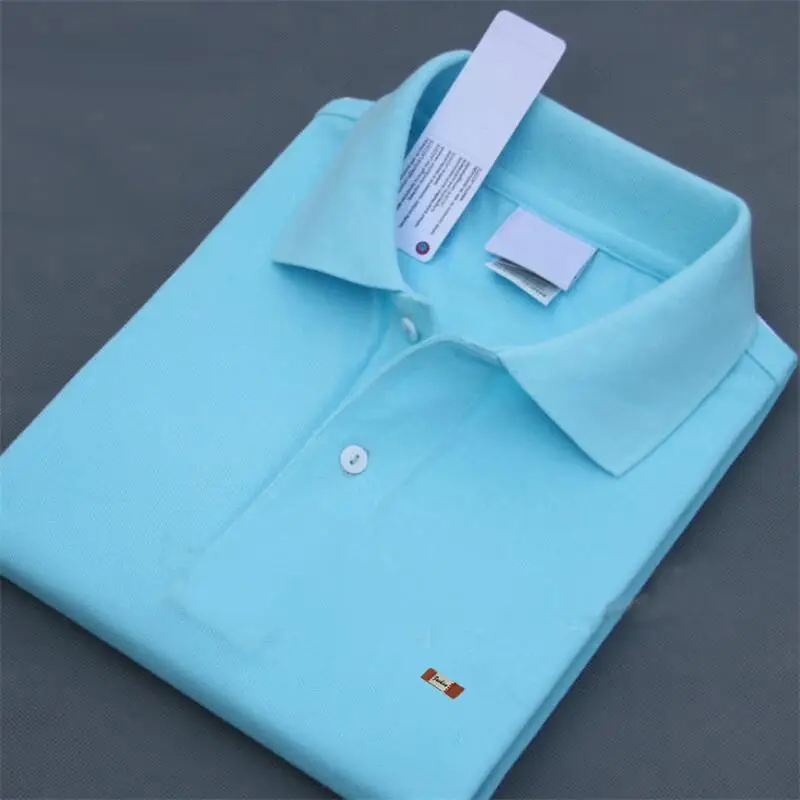 Top Quality 2020 Summer 100% Cotton Mens Short Sleeve Polos Shirts Casual Solid Color Polos Homme Fashion Male Clothes XS-4XL