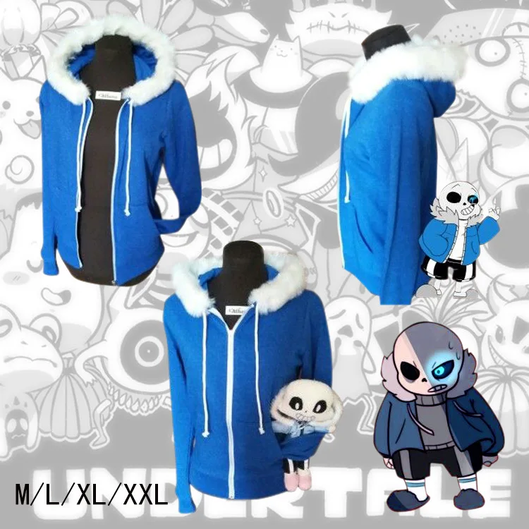 Undertale Sans Papyrus Hoodie Coat Cosplay Costume Warm Zipper Winner Sweatshirt Halloween Cosplay Costume