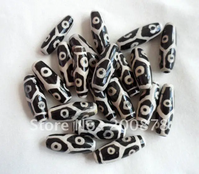 

TSB0442 Tibetan six eyes agate Dzi beads,30mm,black dzi loose beads,best offer,10 beads lot