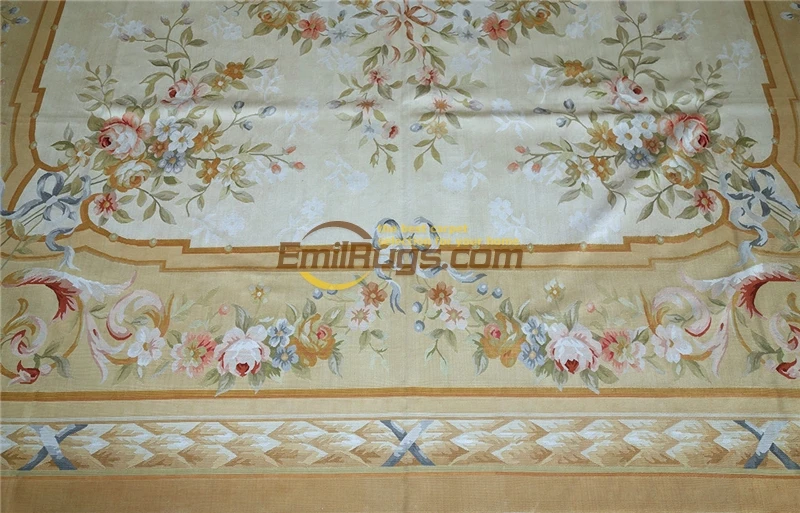 Woven For Carpets Living Room Art Carpet Wool Knitting Carpets Aubusson Antique Fine Silk Weave French Handwoven Aubusson Carpet