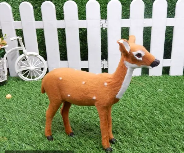 23x20cm simulation deer polyethylene&furs female sika deer model handicraft prop,home decoration Xmas gift w1418