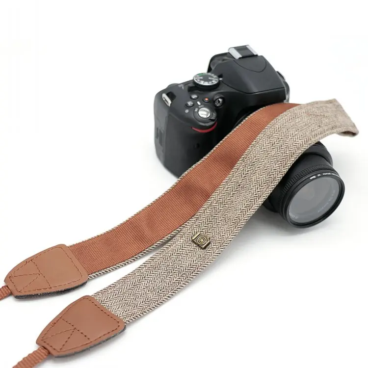 Tracolla per fotocamera Supporto per tessuto per cintura da collo in pelle di cotone regolabile universale per parte di accessori DSLR Canon Sony Nikon