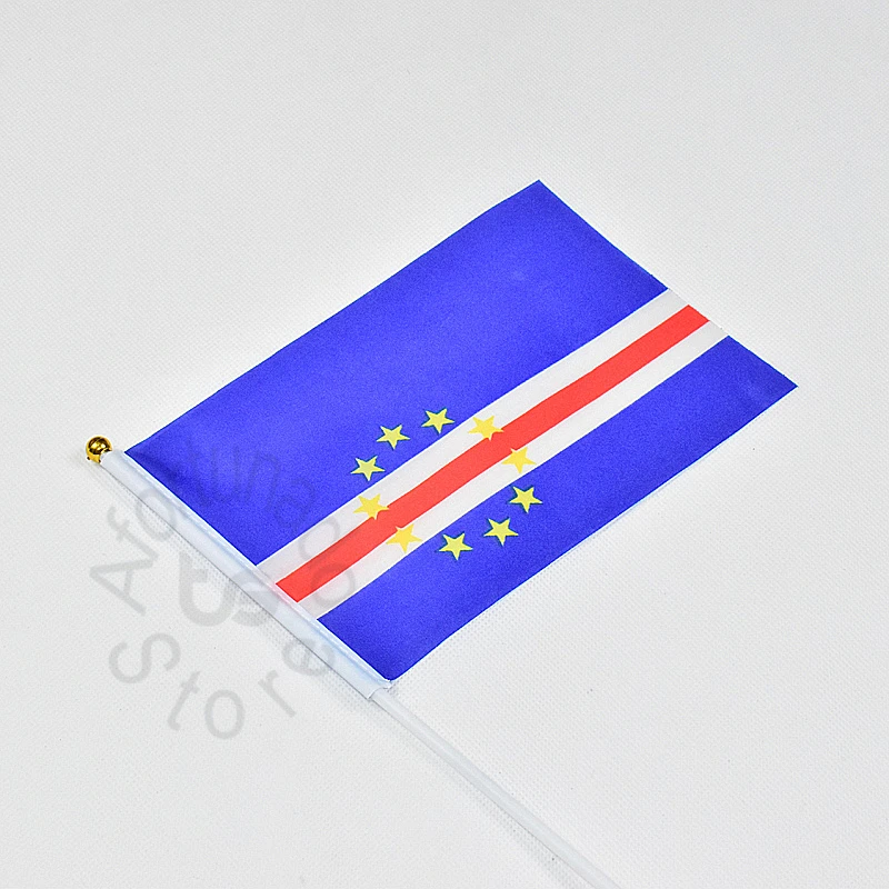 Cape Verde 14*21cm 10pieces banner  Hand waving Flag National Flag for meet,Parade,party.Hanging,decoration