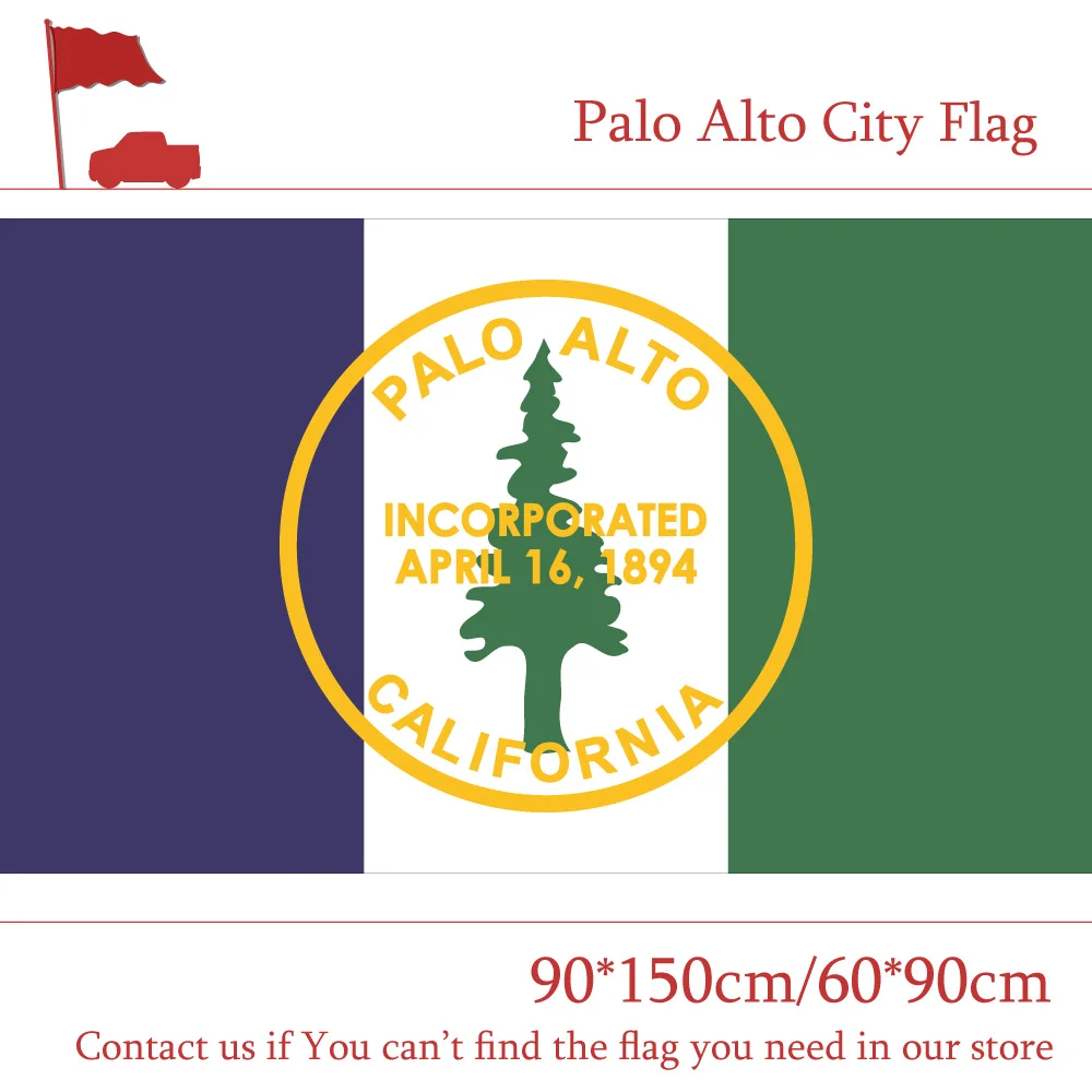 3x5 Feet Polyester Palo Alto City Flag Of US California State 90*150cm 60*90cm Flag For Outdoor Indoor