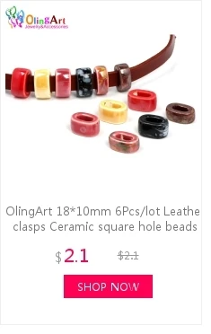 OlingArt 18*10mm 6 Stück/Set Leder-Verschlüsse Keramik-Quadratlochperlen Neuer Topseller Mehrfarbige Mischung DIY Schmuckherstellung Leder – Detail 9
