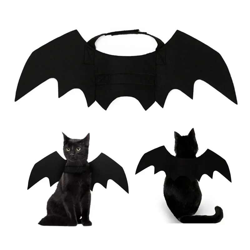 Black Pet Cat Bat Wings Halloween Costume Puppy Cat Vampire Wings Party Decoration Cat Kitten Fancy Dress Pet Clothes Supplies