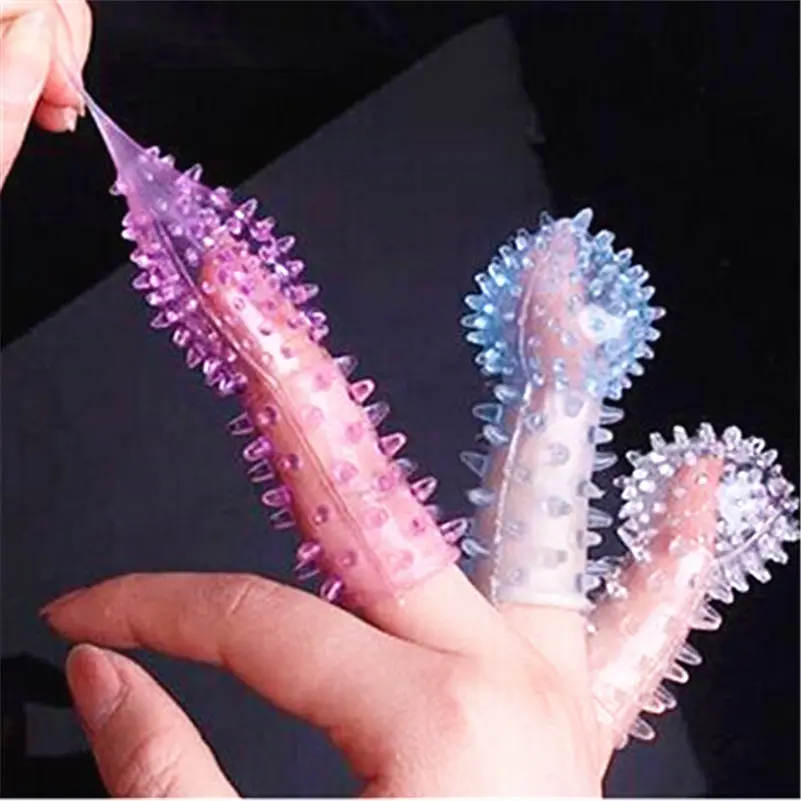 6pcs finger condoms tiny dot egg sleeve masturbation sex products spike Clitoris Thorn g spot squirt extend sex toys for women