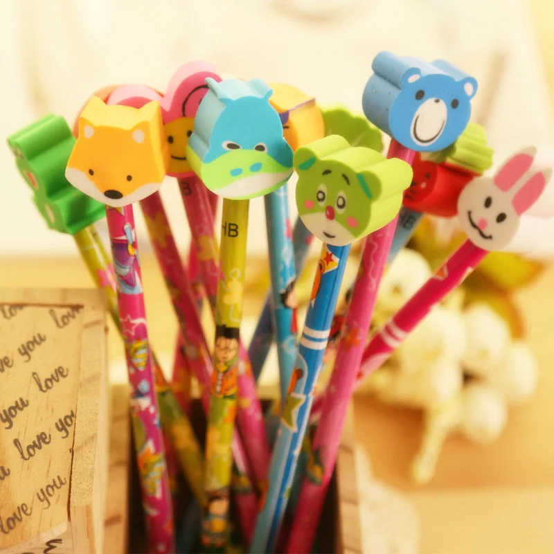 

creative company gifts with rubber eraser school hb pencil stationary Pupils prizes birthday cute gifts