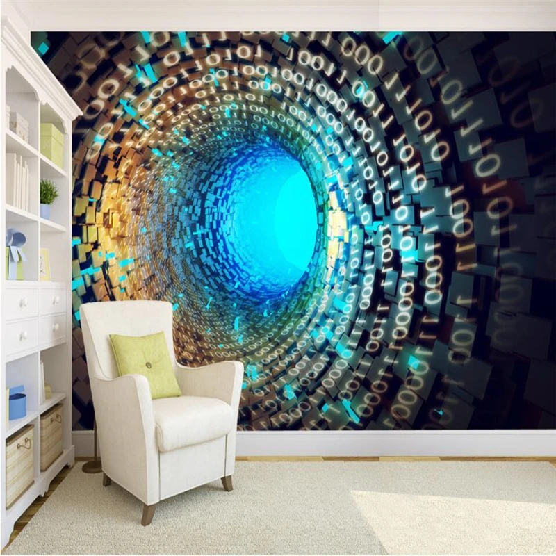 wellyu  Creative three-dimensional space extension tunnel wallpaper large background wall custom large mural wallpaper