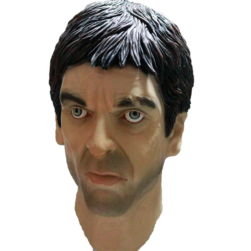 Latex Scarface Al Pacino Mask Tough Guy Celebrity Man Head Masks Movie Cosplay Fancy Dress Party Halloween