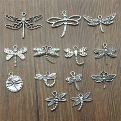 20pcs Dragonfly Charms Antique Silver Color Dragonfly Charms Pendants For Bracelets Dragonfly Charms Making Jewelry