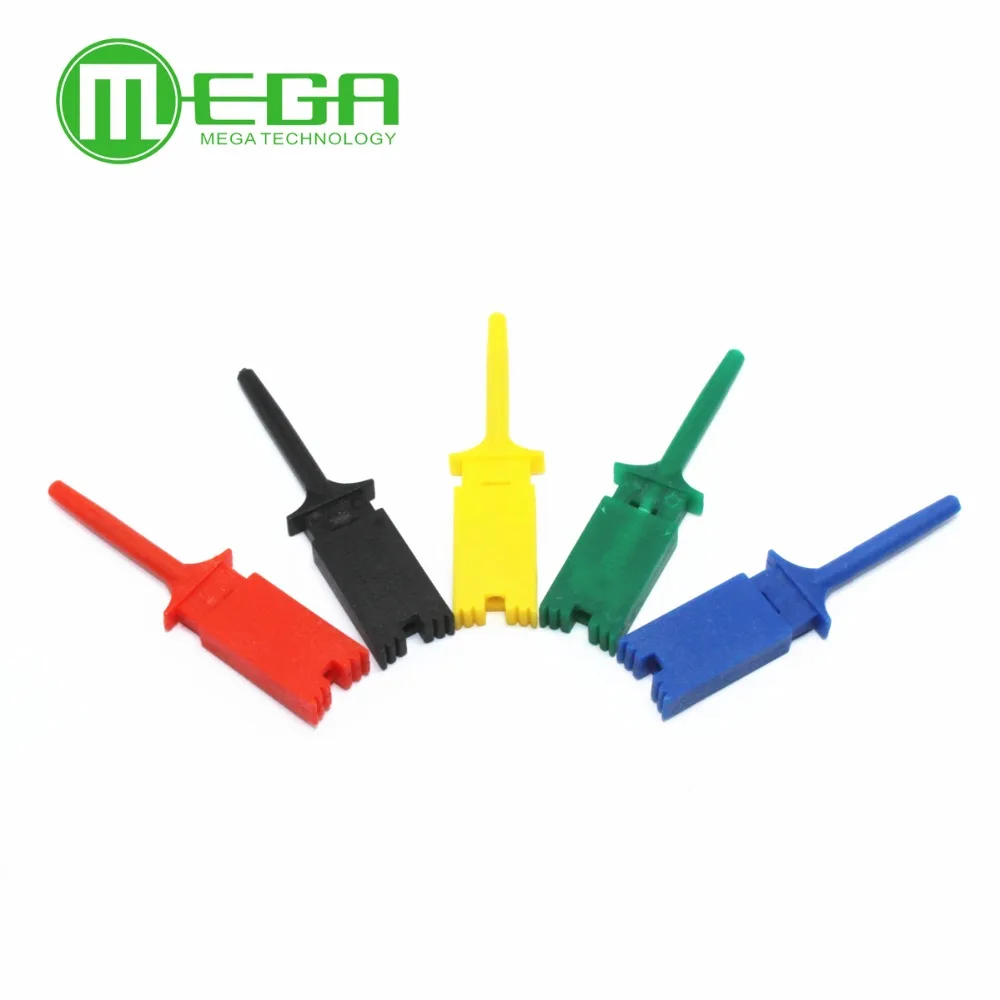 100pcs Test Hooks Clips for Logic Analyzers Logic Test Clip 5 Colors: Red Black Yellow Green Blue