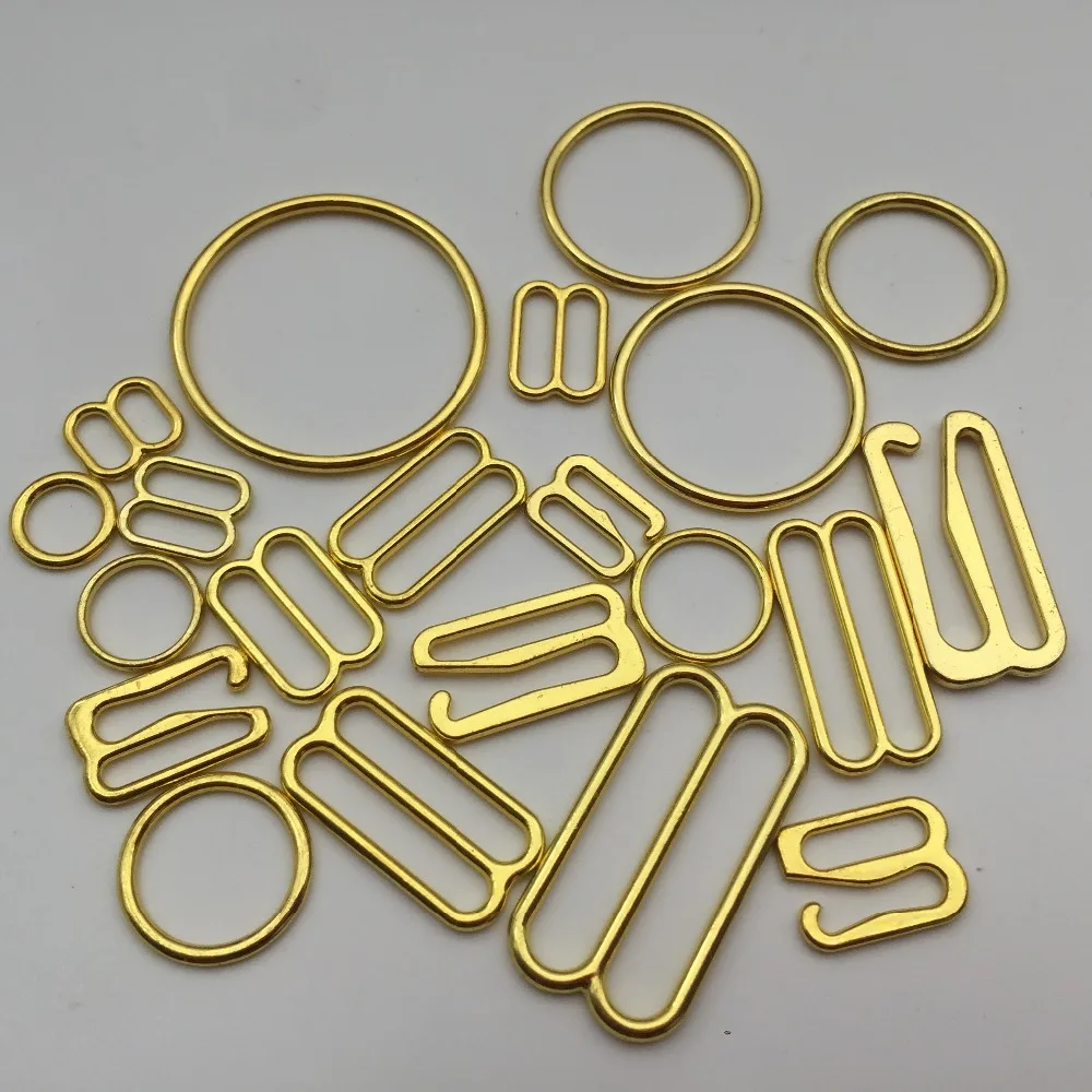 500pcs/lot Gold alloy Bra Strap Ring Slider And Hook Bra Strap Adjusters 089 Dropshipping