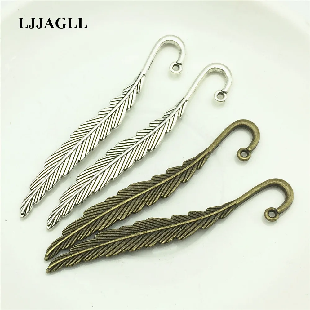 4pcs Trendy Alloy BIG Book Mark Metal Alloy Bookmark Charms Hanging Pendant 12*80mm Diy Jewelry Accessories Findings