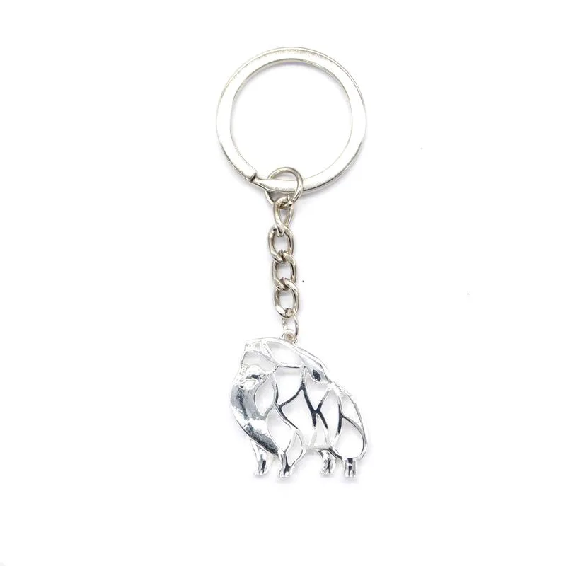 New Arrival Jewelry Pomeranian Dog Key Chains Women\'s Metal Keychains