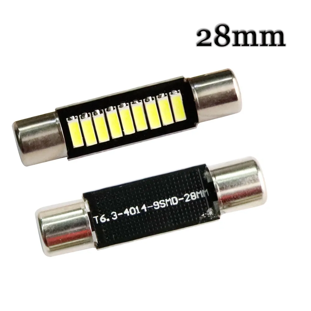 100 pcs T6 C5W Led 4014 SMD 28 9mm 31mm Leds Luzes Festoon Dome Interior Lampadas Luz de Leitura T Forma 12 V Branco