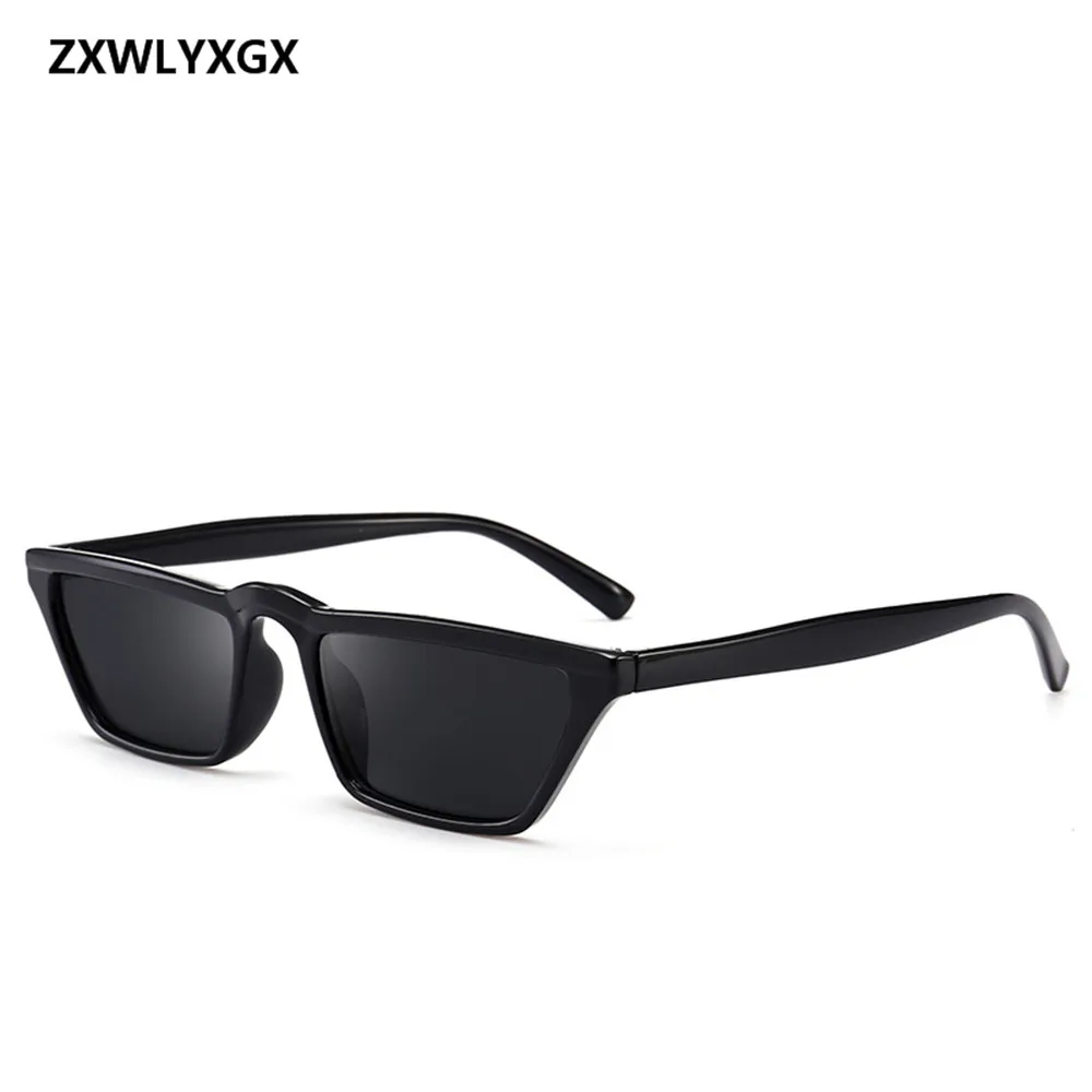 ZXWLYXGX  Fashion Design Lady Sunglasses Flat Top Sunglasses Frame Classic Hipster Retro Glasses Cat Eye Narrow Box Sunglasses