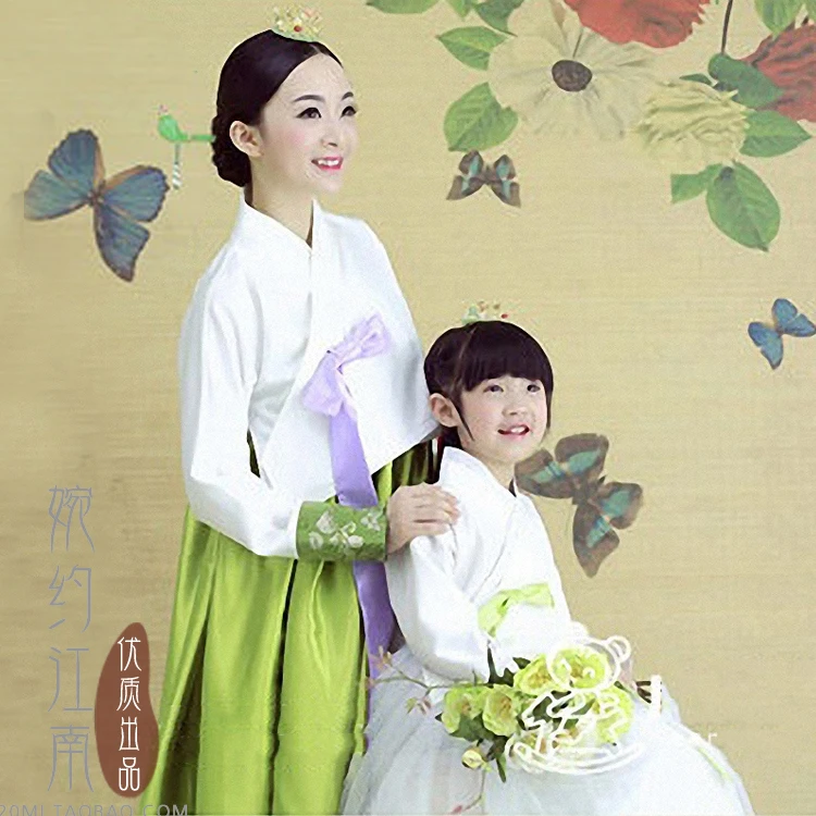 Tian Mi Zhan Fang Minority Group Korean Traditional Ethnic Costume Parent-Child Costume Sets Mother-Daughter Stage Clothing