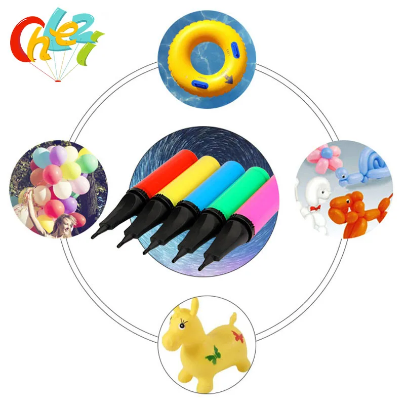 Bombas de mano para globos, bomba de aire Manual de plástico para inflar globos de látex, accesorios para globos con película de aluminio, 1 unidad