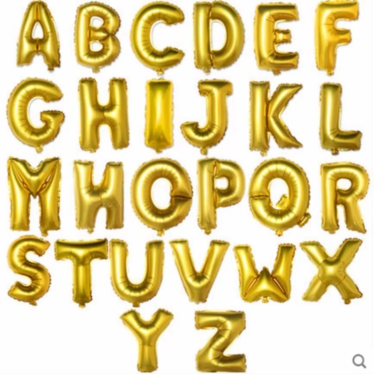 16 Inch Letter Classic Statement Alphabet Aluminum Foil Balloons Kids Toys For Wedding Christmas Birthday Decoration Supplies