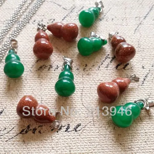 

(30Pcs 10*18MM Pendant + 36Pcs 40CM Chains) Natural Goldstone Semi-precious Stone Jewelry Necklaces