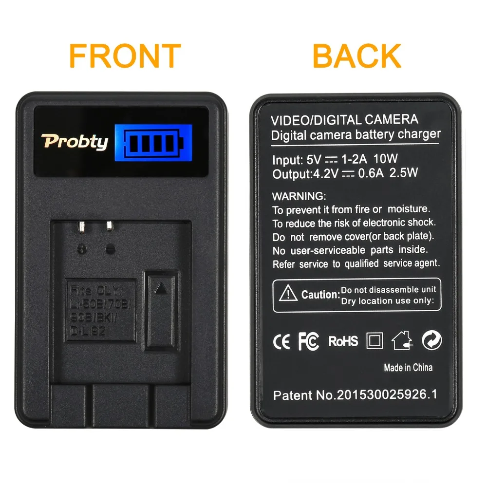 LCD Slim USB Charger for Olympus LI-50B Li 50B and SZ-10 SZ-12 SZ-15 SZ-16 HIS Sz-20 SZ-30MR SZ31MR iHS TG-610 TG-630 HIS TG-810