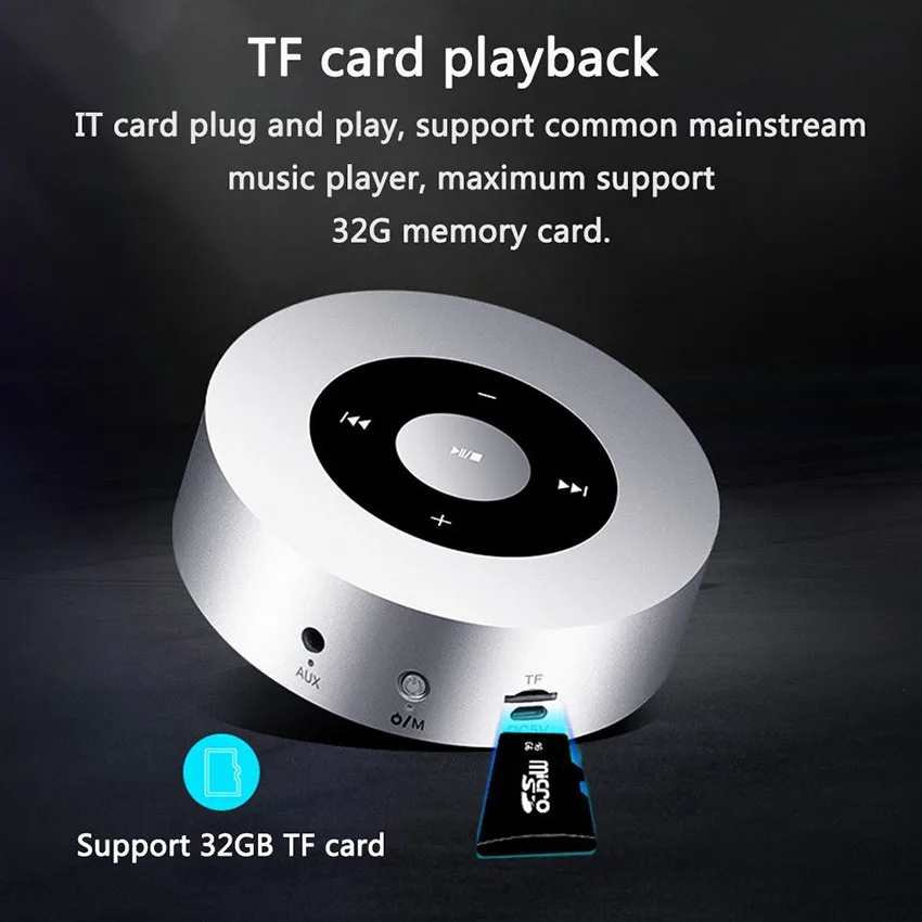 Aimitek A8 Mini Wireless Bluetooth Speaker Portable Touch Screen Stereo Subwoofer MP3 Player with Microphone TF Card Slot AUX-in