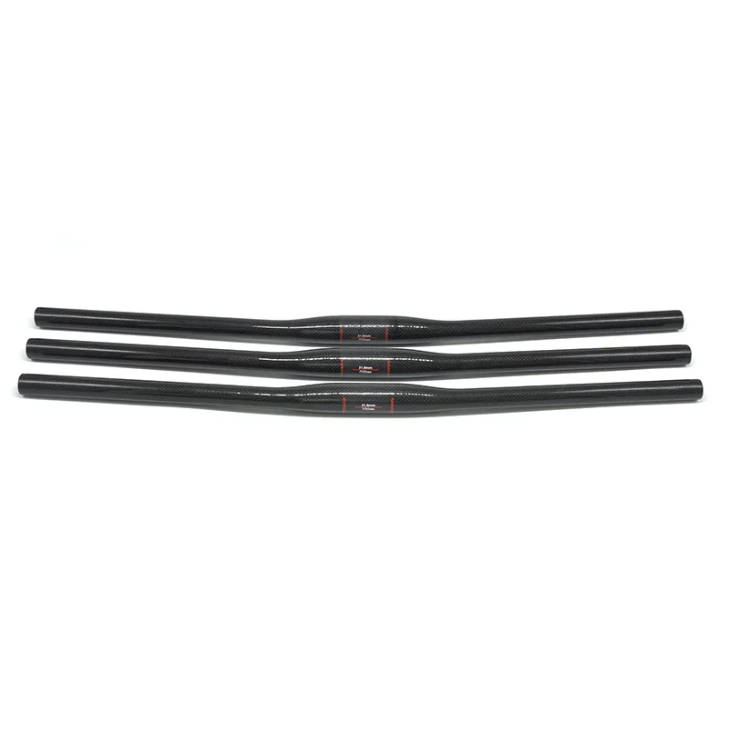 NO TRADEMARK Mountain Bike Flat Bicycle Handlebar MTB Parts 3K Full Carbon Handlebar 31.8*600/620/640/660/680/700/720/740/760mm