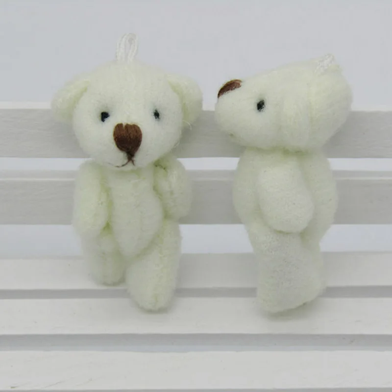 100pcs/lot Kawaii Small Joint Teddy Bears Stuffed Plush 3.5CM Toy Teddy-Bear Mini Bear Ted Bears Plush Toys Wedding Gifts 01301