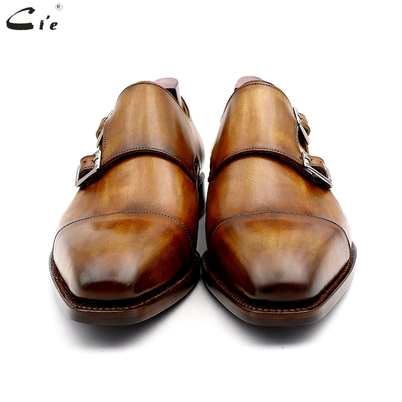 cie monk shoes for man patina brown dress shoe genuine calf leather outsole men suits formal leather work shoe handmade No. 3