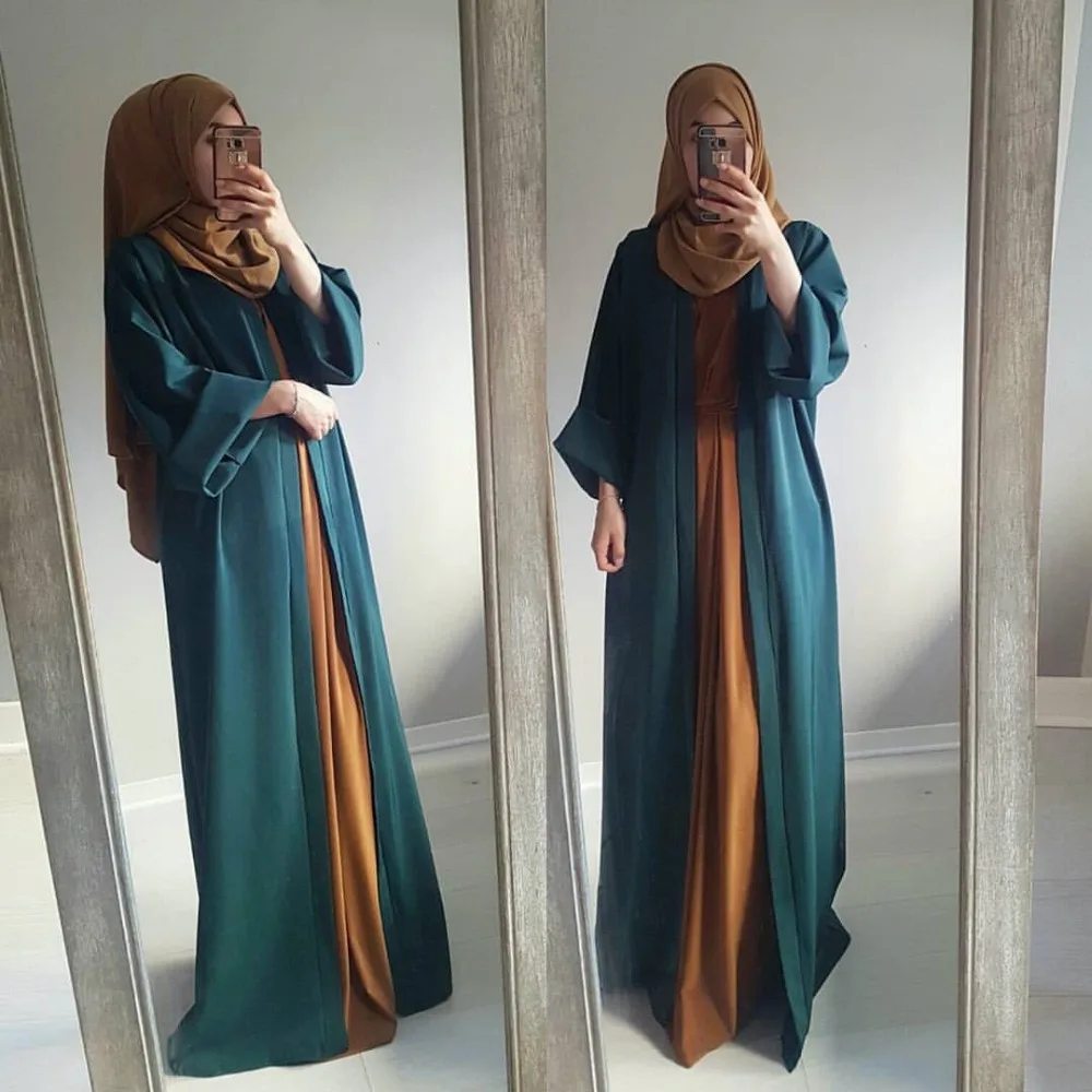 Abaya-Dubaï à volants pour adulte musulman, 7 couleurs, violet, avec ceinture, vêtement de prière, livraison directe