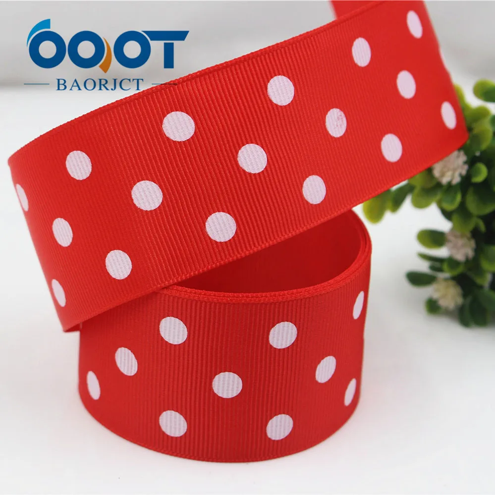 OOOT BAORJCT 176181,10 yards 38MM DOTS Printed grosgrain ribbon, DIY handmadeHair accessories Material wedding gift wrap