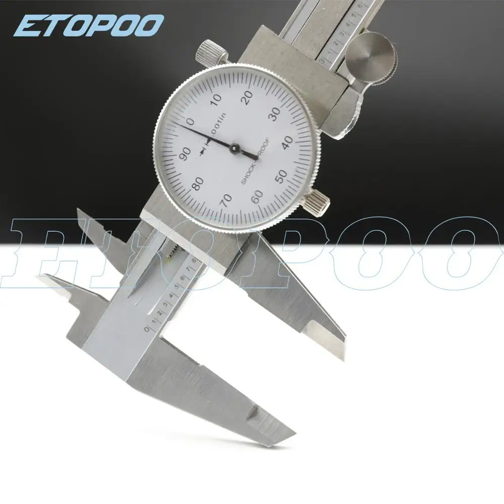 Shock-proof Stainless Stee Dial Caliper 6inch 0-150mm/0.02mml Precision 0.001\