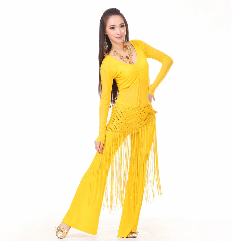 Zestaw do tańca brzucha dla dorosłych profesjonalny Top + spodnie + chusta na biodra trening taneczny ubrania pani brzuch trening taneczny/wydajność ubrań