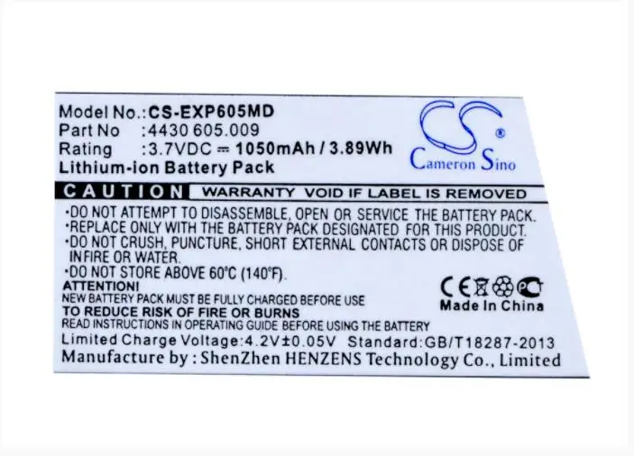 Cameron Sino 1050mAh battery for EPPENDORF Easypet 3 4430 605.009