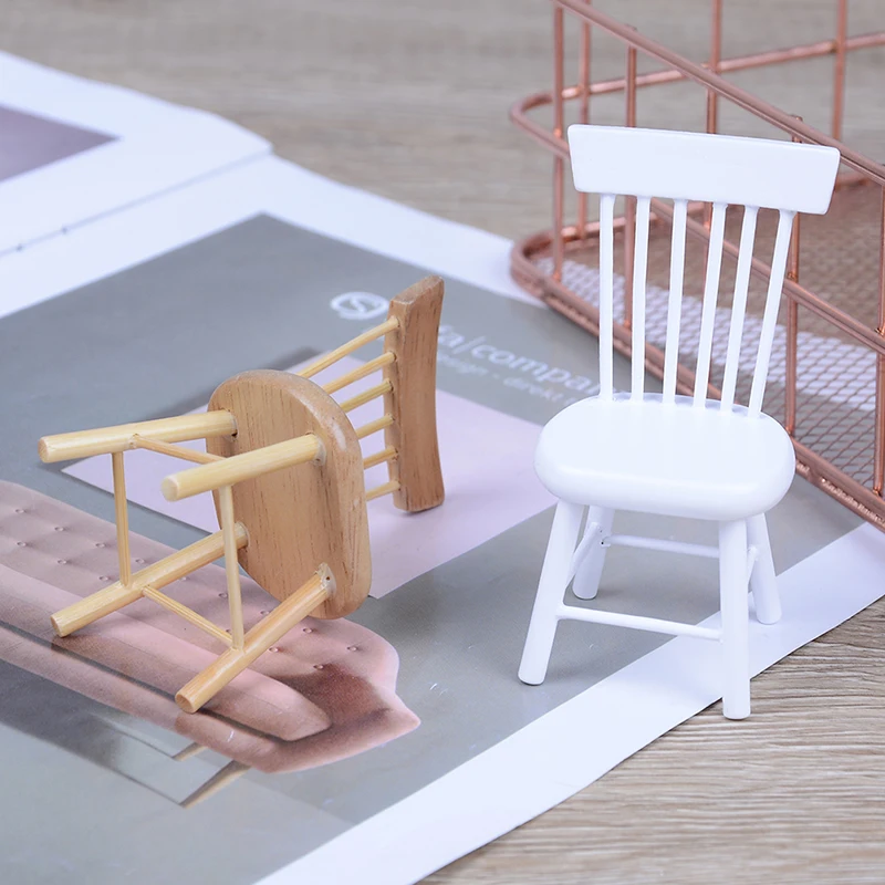 1.7X1.4X3.1นิ้ว1/12 Dollhouse Miniature Dining Furnitureเก้าอี้ไม้เก้าอี้สูงคอลเลกชันที่ยอดเยี่ยมสำหรับตุ๊กตาPlay house