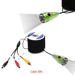 케이블 포함 수중 낚시 카메라, 어군 탐지기 카메라 렌즈, 얼음 낚시에 적합, 6 개 1W LED 백색 램프 조명, 1000tvl