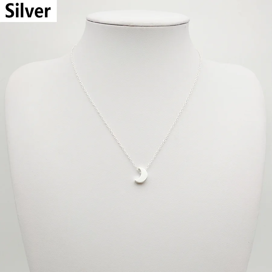 1 New Fashion Simple Thick Moon Pendant Necklace Accessories Sterling-silver-jewelry Necklaces & Pendants Women Chocker Vintage