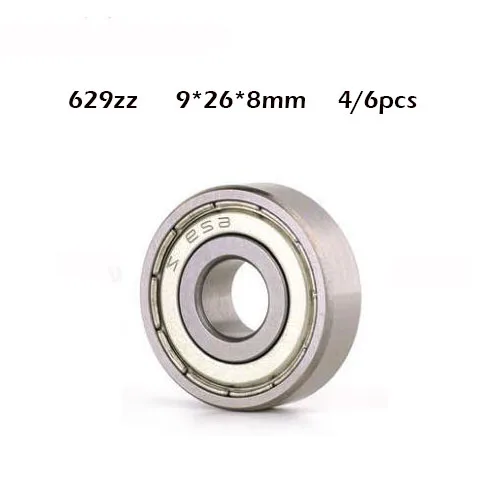 Gratis Pengiriman 4/6Pcs 629ZZ 9*26*8 Mm 629 Zz 9X26X8mm Bearing Bola Deep Groove Miniatur