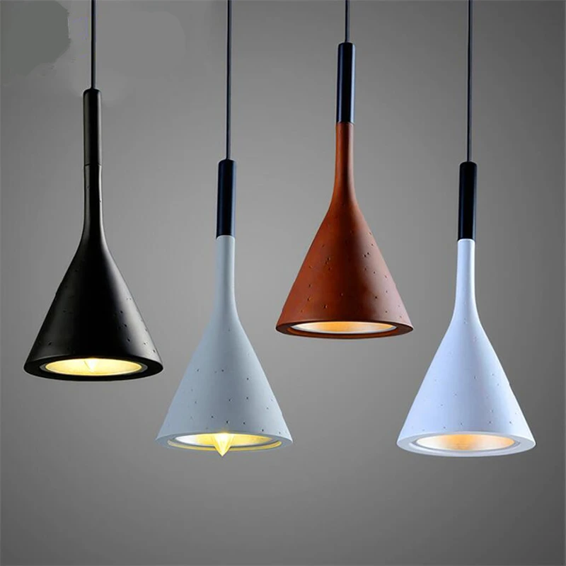 Black/Brown/Grey/White Lamp Resin Pendant Light Fixtures for Kitchen Restaurant Bedroom Loft Nordic Modern Famous Design PLL-721